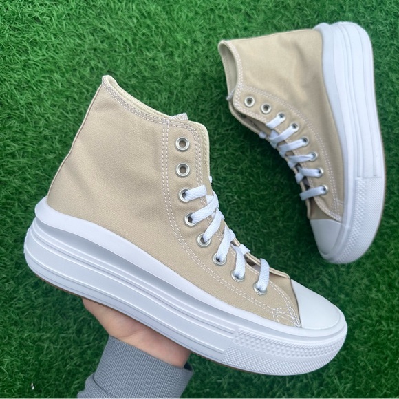 Converse Chuck Taylor All Star Move Hi Beach Stone - Picture 2 of 14